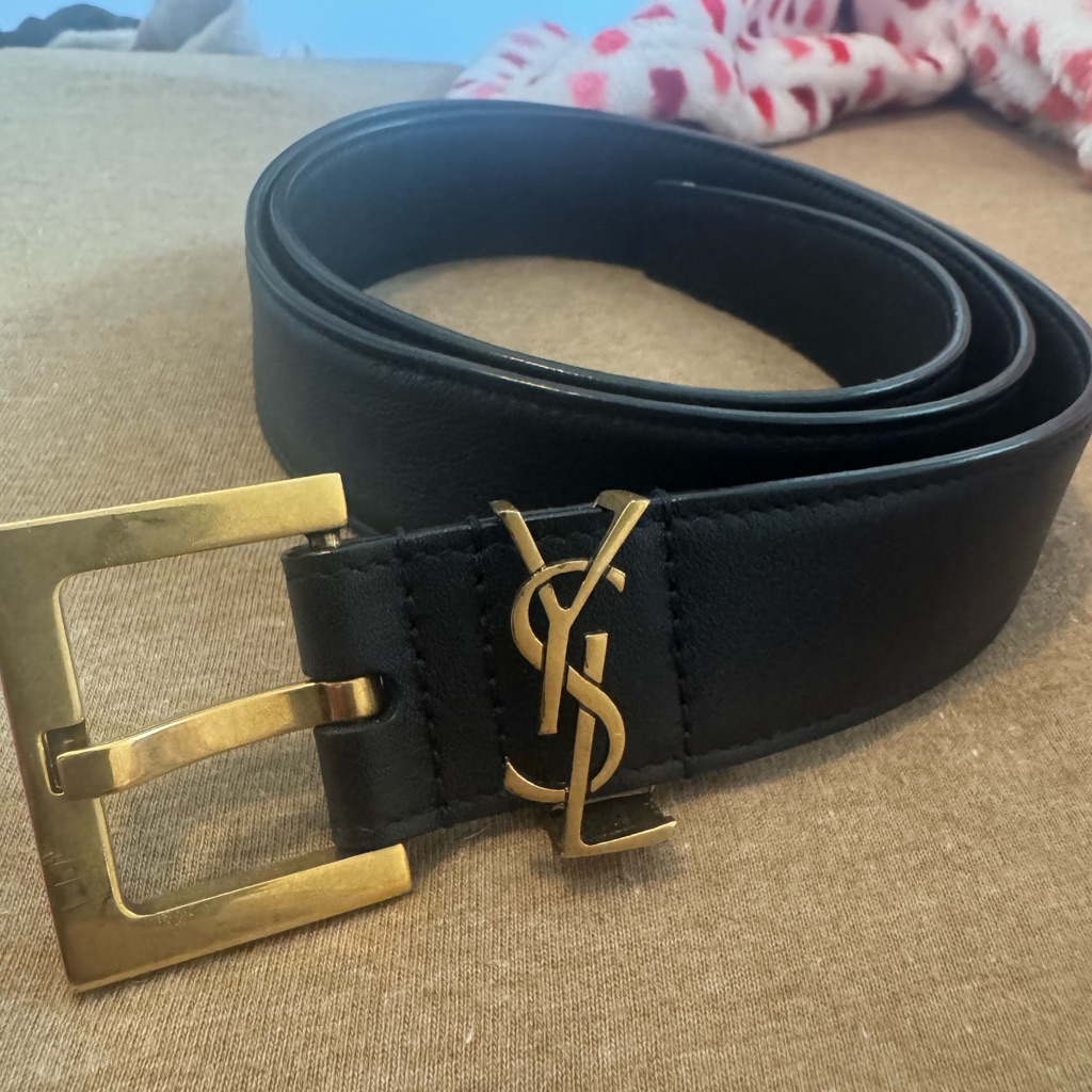 Ysl Cassandre Belt In Smooth Leather